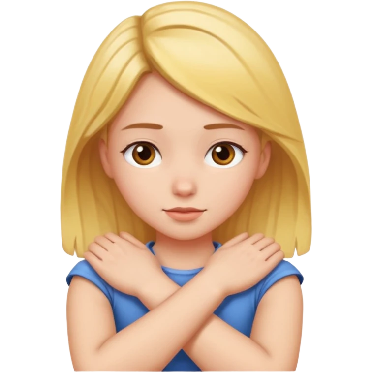 A girl crossing her arms around her neck  emoji