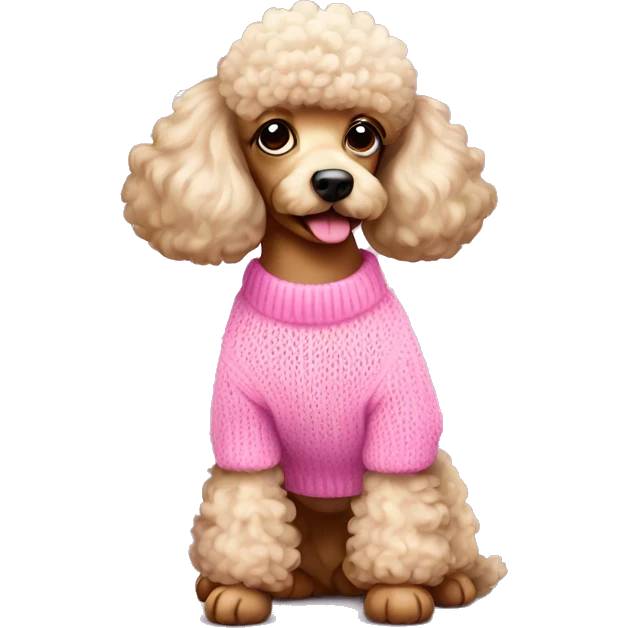 Cute poodle in pink sweater  emoji