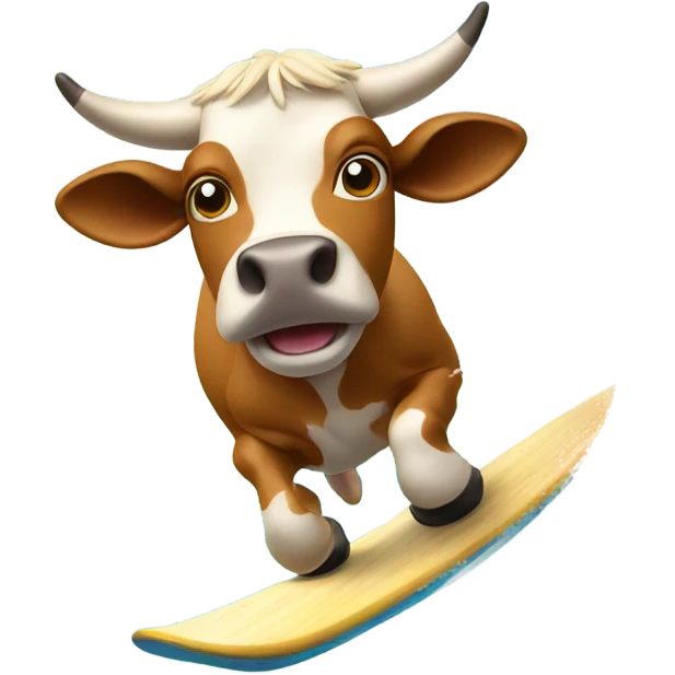Cow surfing in Hawaii emoji