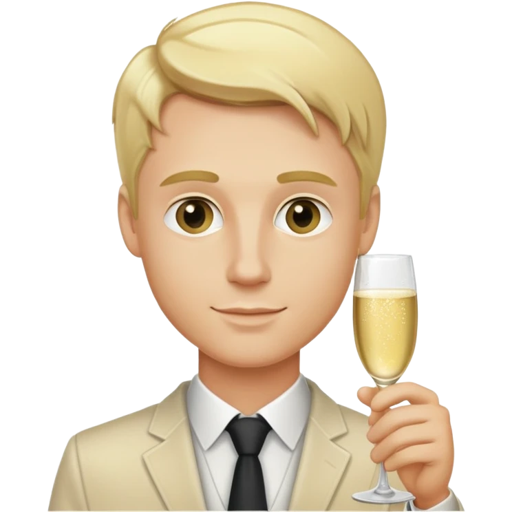 Blonde guy with champagne emoji