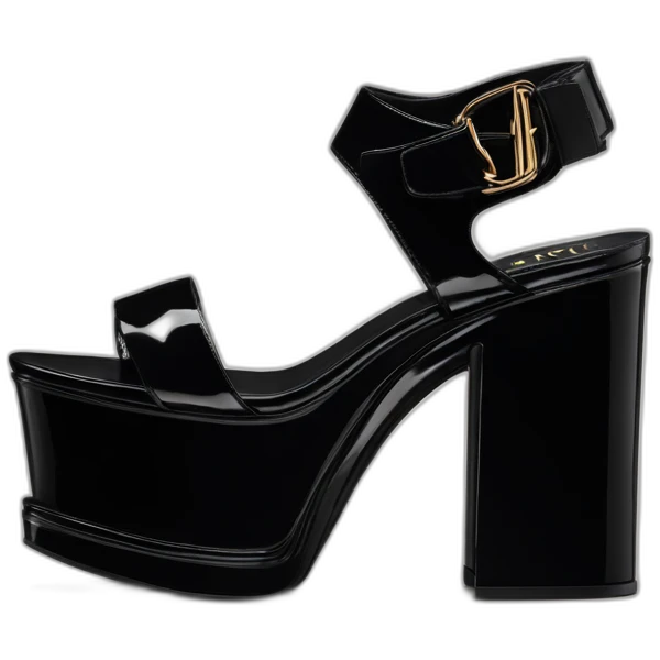 Ysl heel sandal TRIBUTE PLATFORM SANDAL black PATENT LEATHER emoji