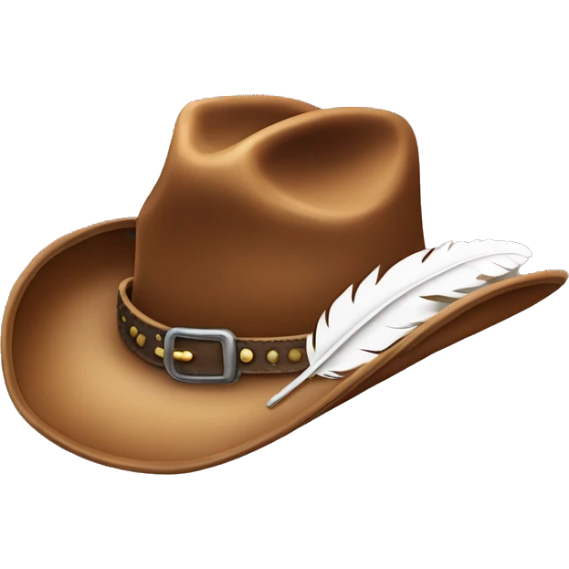 Cow boy Hat with feather emoji