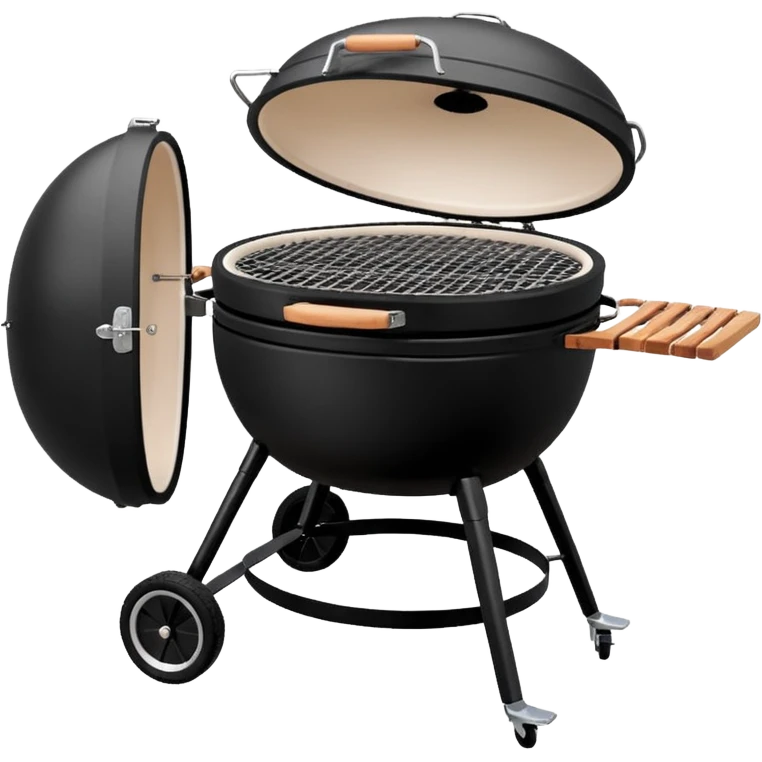 Black large kamado bbq on weels emoji
