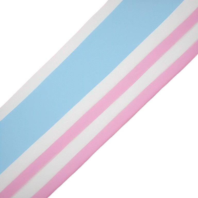 transgender pride flag with five horizontal stripes: light blue, pink, white, pink, and light blue emoji