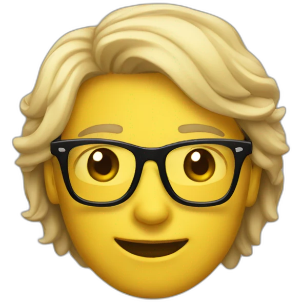 Emoji avec des lunettes noir  emoji