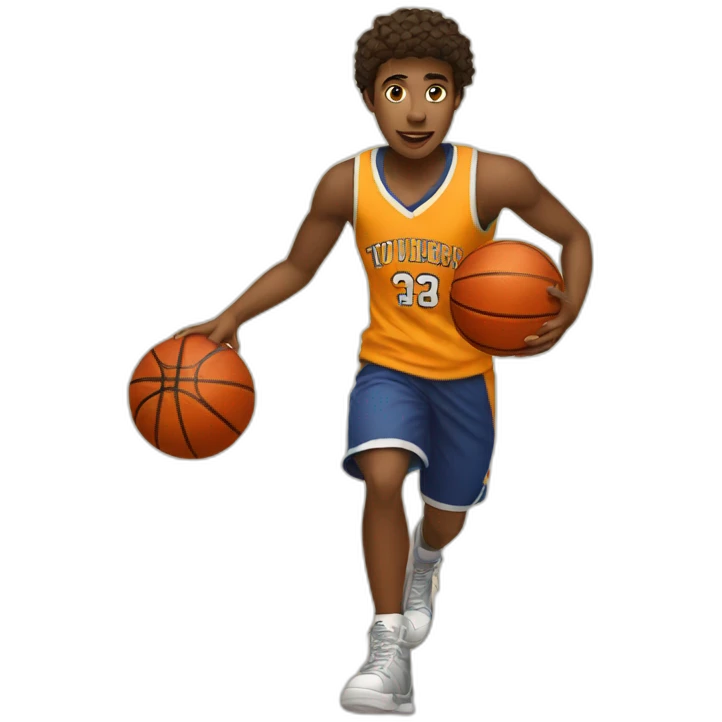 a teenager play basketball emoji