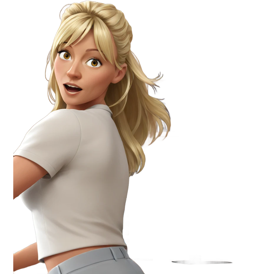 blonde girl with computer emoji