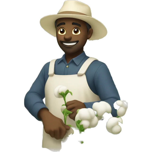 someone picking cottton in a field full of people emoji