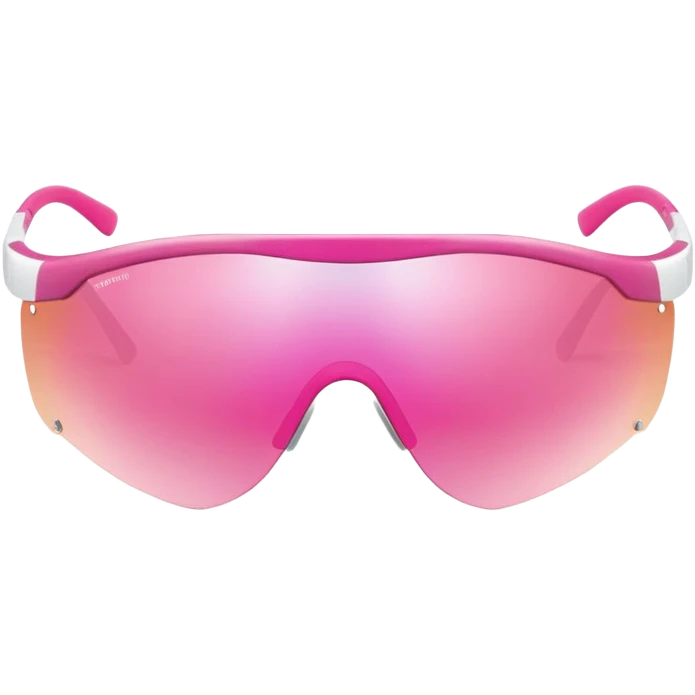 sporty pink shield visor sunglasses with metallic frame, athletic design, pink gradient one-piece lens emoji