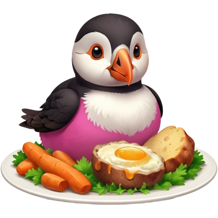 pink puffin roast dinner emoji