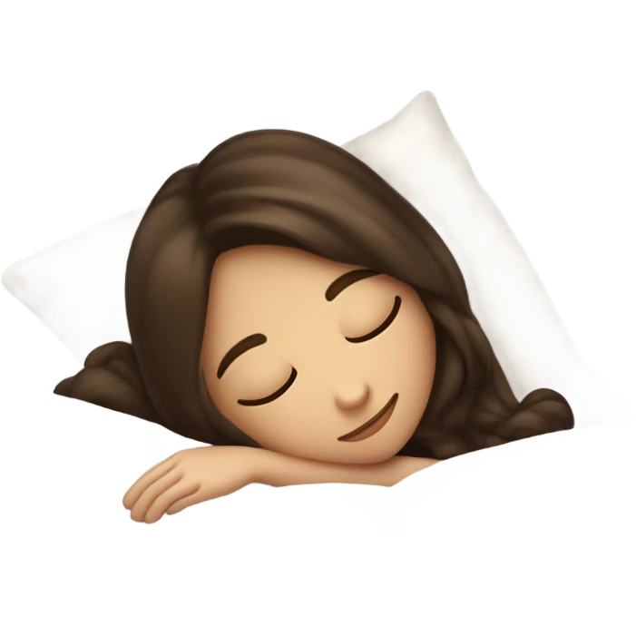 sleeping beauty brunette white girl with a silk pillow emoji