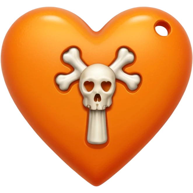 orange heart with a bone through it emoji