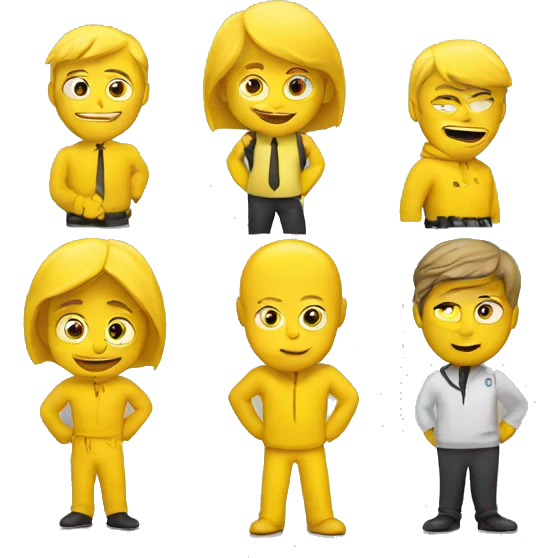 
a team of yellow people emoji