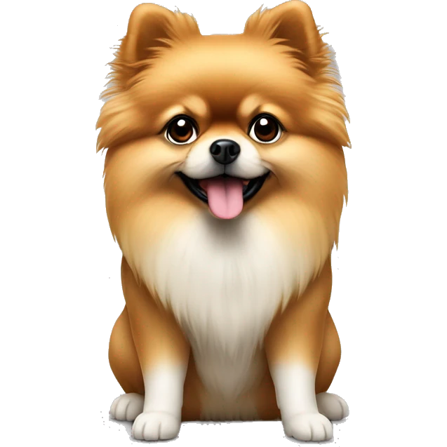 En vit liten pomeranian utklädd till tomten  emoji