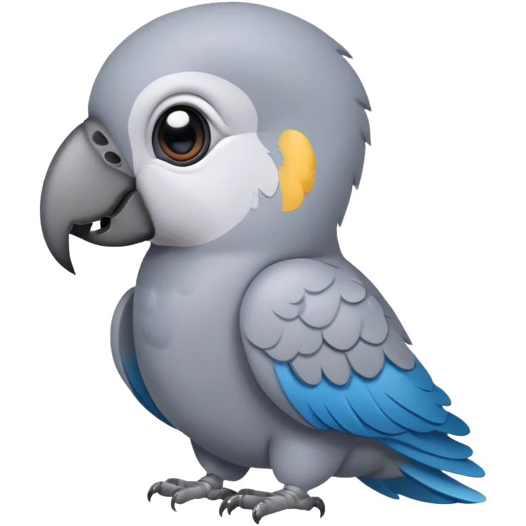 Cartoon cute ai- grey parrot emoji