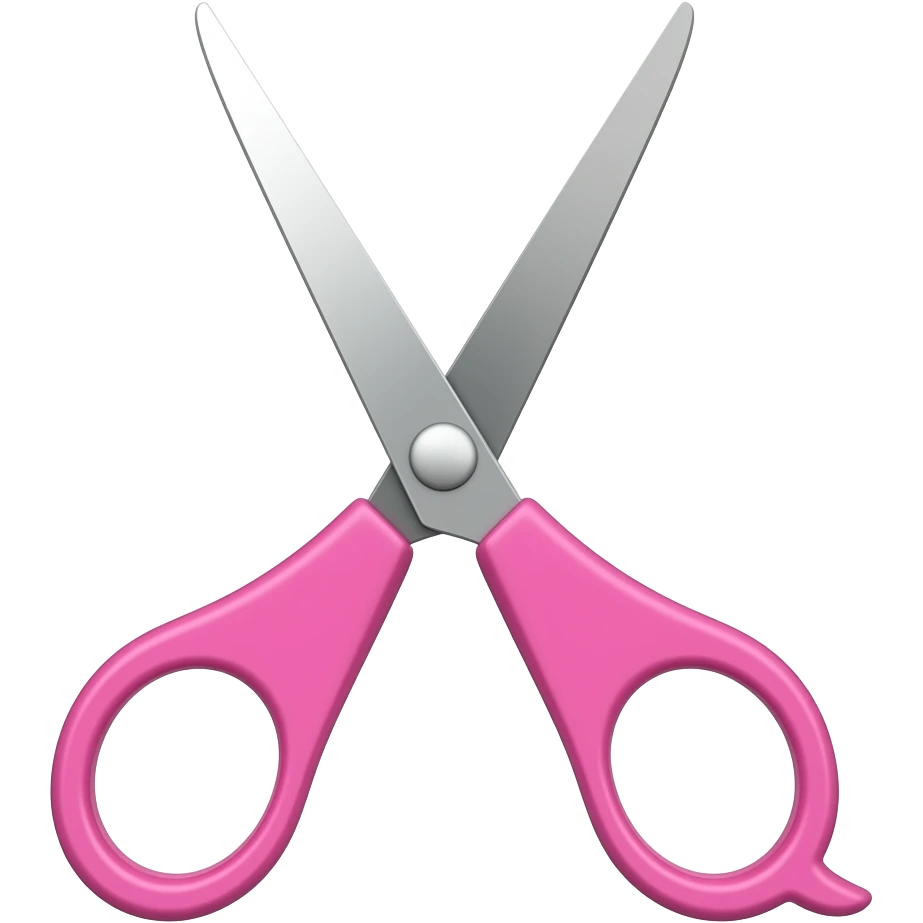 A pair of pink scissors emoji