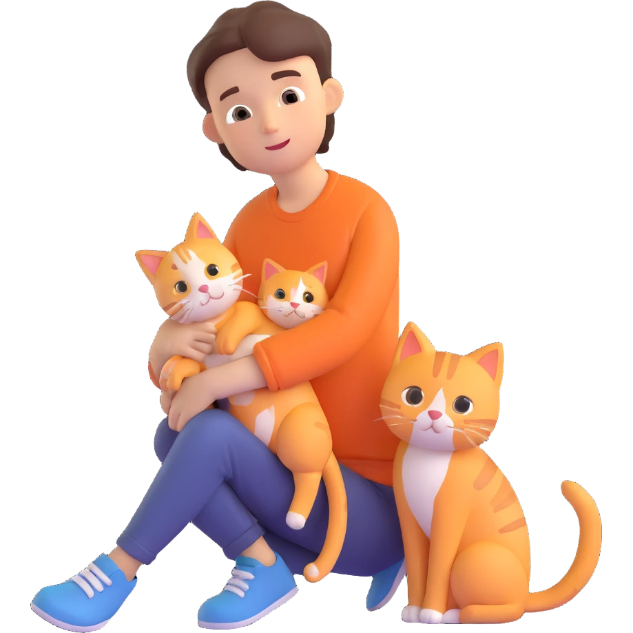 boy and cat pet emoji