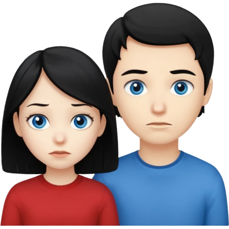 girl black hair ignore boy blond hair emoji