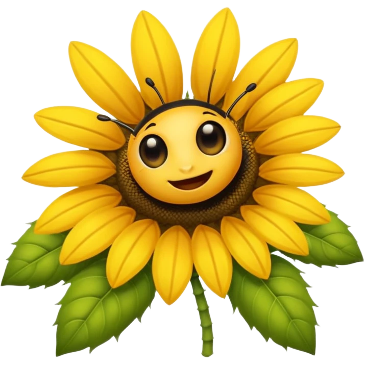  girasol y una aveja grande emoji