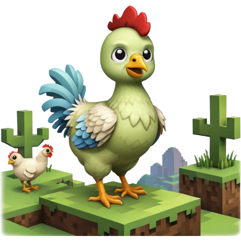 baby zombie riding a chicken, minecraft chicken jockey emoji