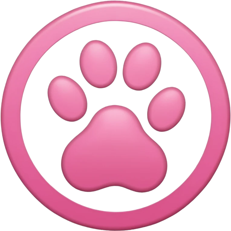 pink circle with plane dog paw  emoji