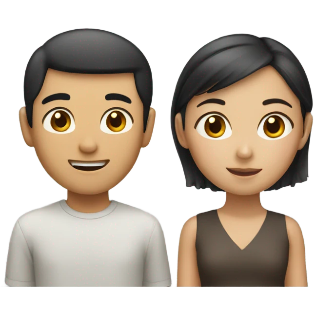 asian boy and asian girl emoji