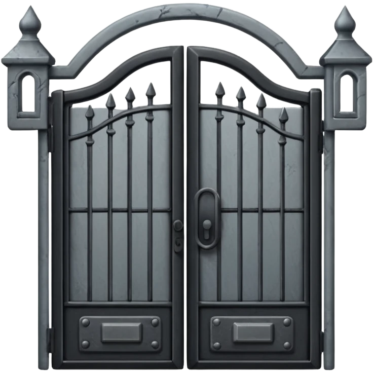 iron gate with key pad in front of house emoji