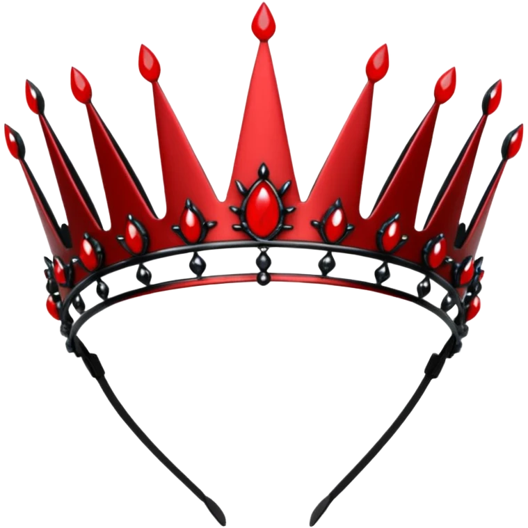 Black and red gothic thorny tiara crown ear piece headband  emoji