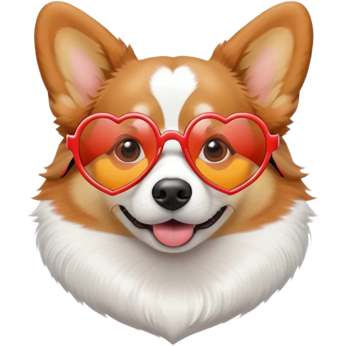 Corgi wearing heart shaped glasses emoji