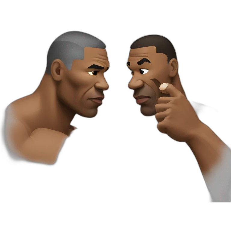 As mike tyson apuntando con su mano a su a su izquierda emoji