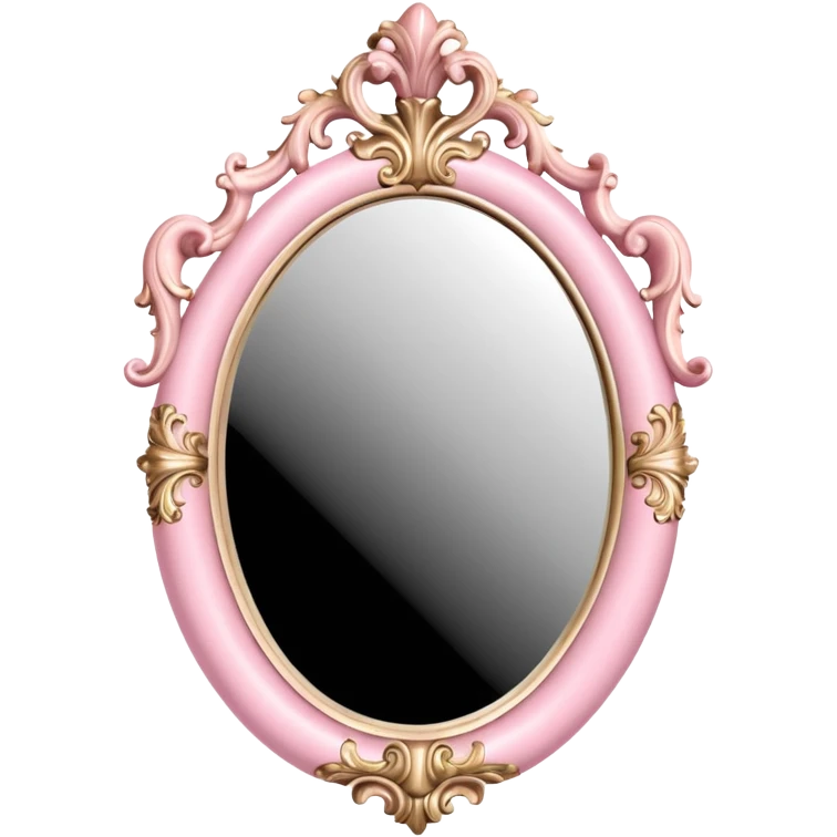 vintage rococo pale pink inflatable puffy mirror emoji