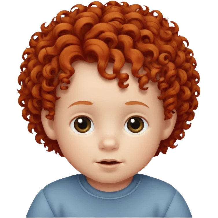 redhead kid with unique face features and very curly hair baby kid boy emoji