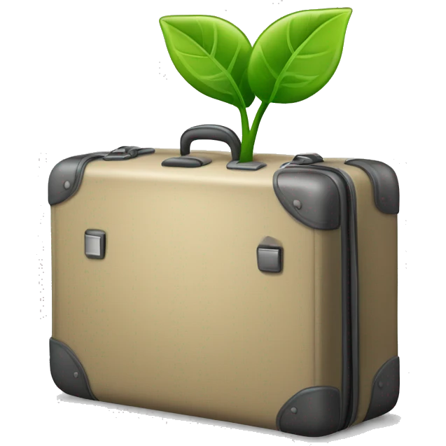 generate an emoji of a business suit case with a plant growing out of  emoji