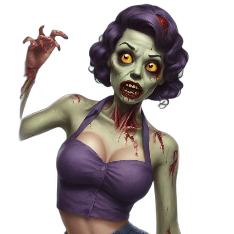 zombi pinup hyperrealistic emoji