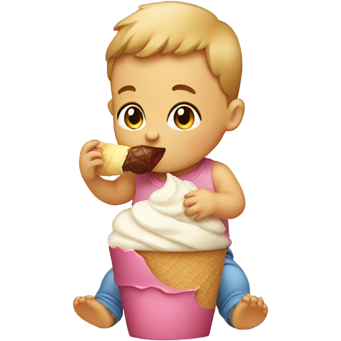 Baby eating icecream  emoji