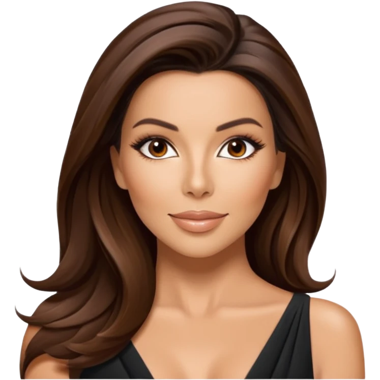 Eva Longoria emoji, radiant skin, flowing brunette hair, L'Oréal beauty campaign, chic and modern emoji