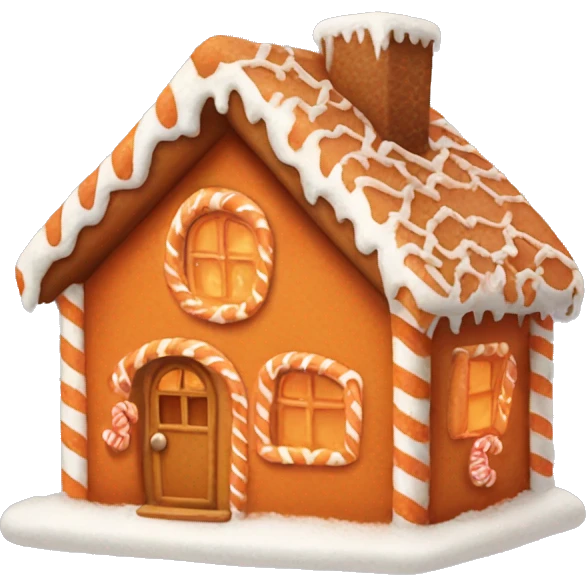 Cosy orange gingerbread house  emoji
