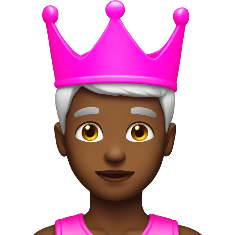 boy with neon pink crown emoji