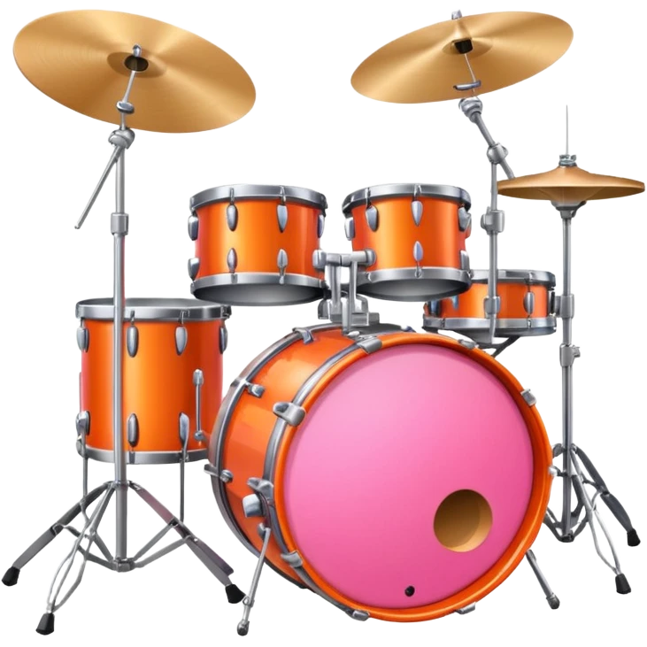 pink and orange drum set  emoji