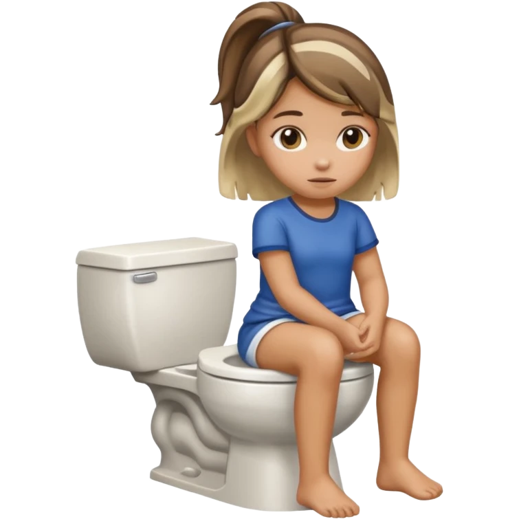 girl with chunky highlights on the toilet emoji