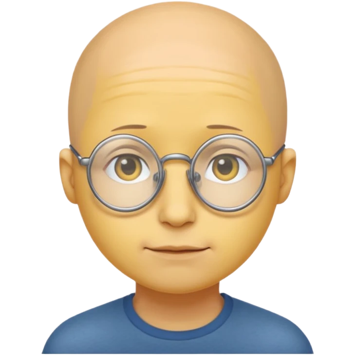 shy no hair circle face yellow emoji