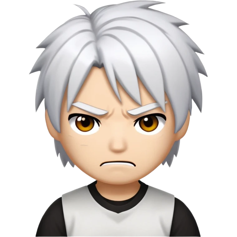 Make 50 Roblox Emojis of Anime Characters Half Black and White Hair by Wearing a Neat Shirt in Angry Style  emoji