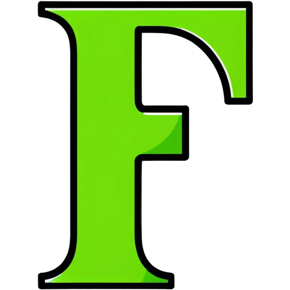 Green letter f emoji