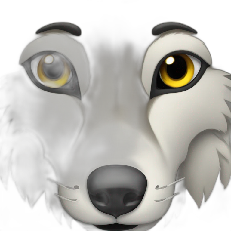 wolf covering its eyes with its paws emoji