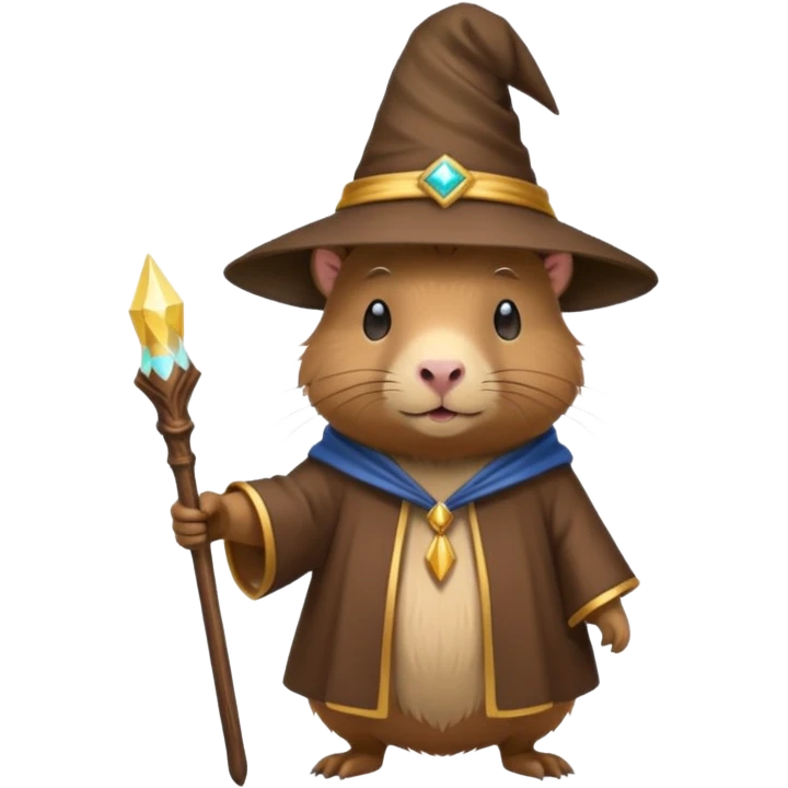 Cute capybara wizard emoji