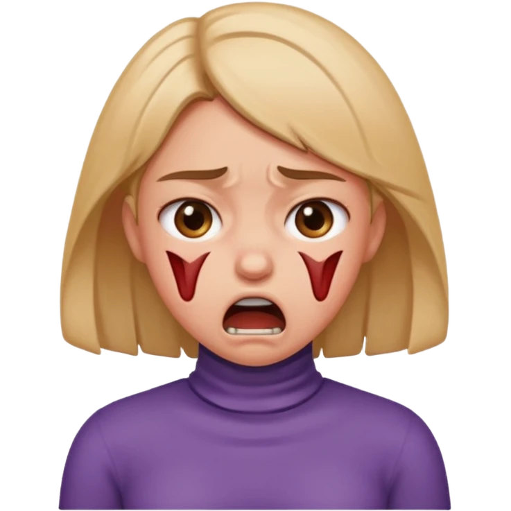 girl chocking herself getting mad emoji