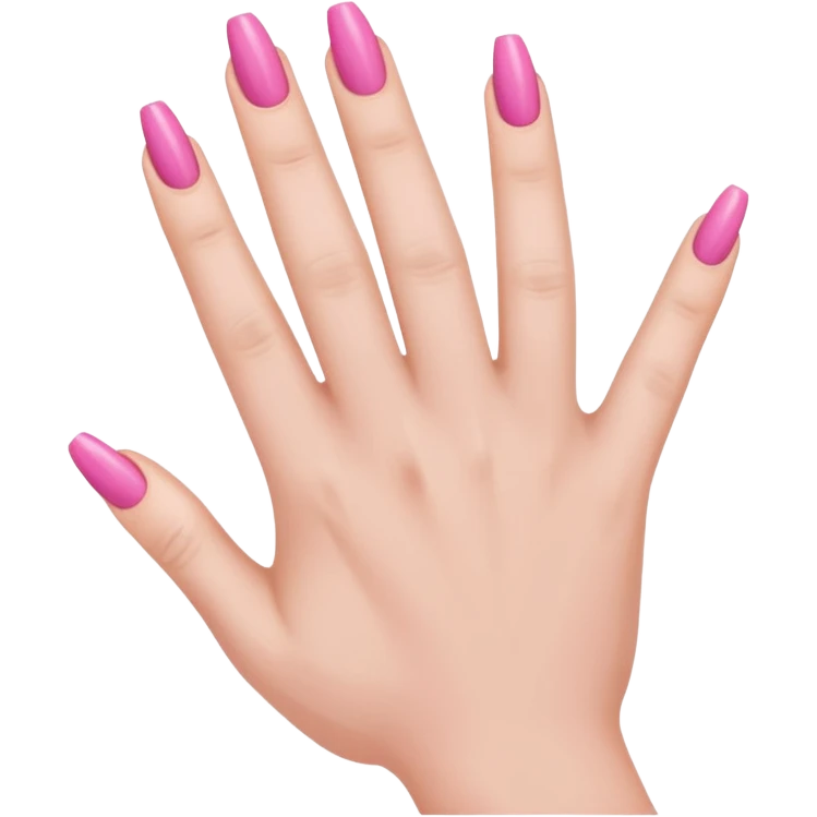 hand with pink nails done emoji