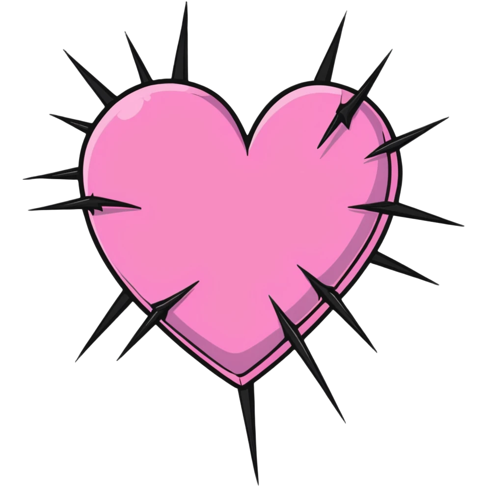 pink heart with metal thorns emoji