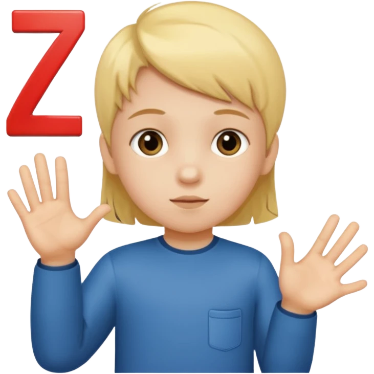 A Lil kid holding 6 7 emoji