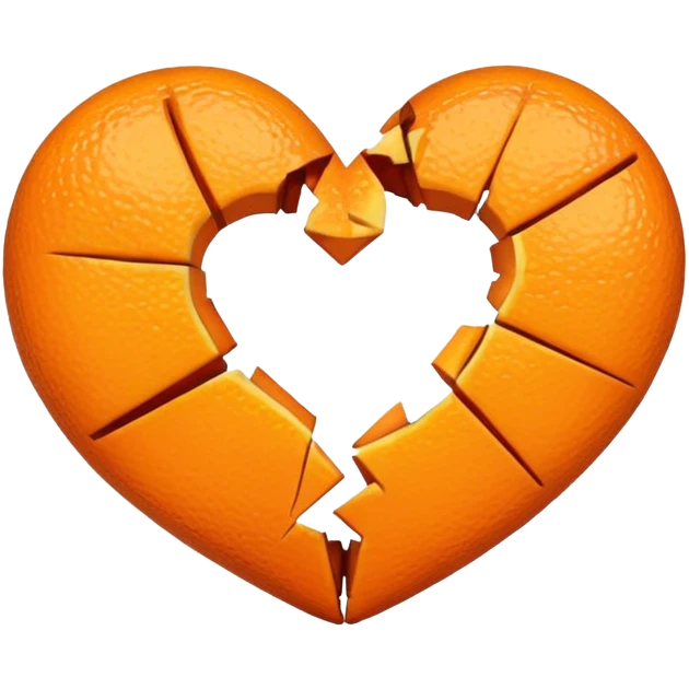 Broken orange heart emoji
